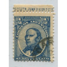 ARGENTINA 1888 GJ 80 ESTAMPILLA USADA CON BORDE DE HOJA